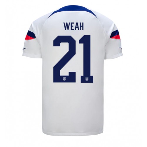 Echipament fotbal Statele Unite Timothy Weah #21 Tricou Acasa Mondial 2022 maneca scurta